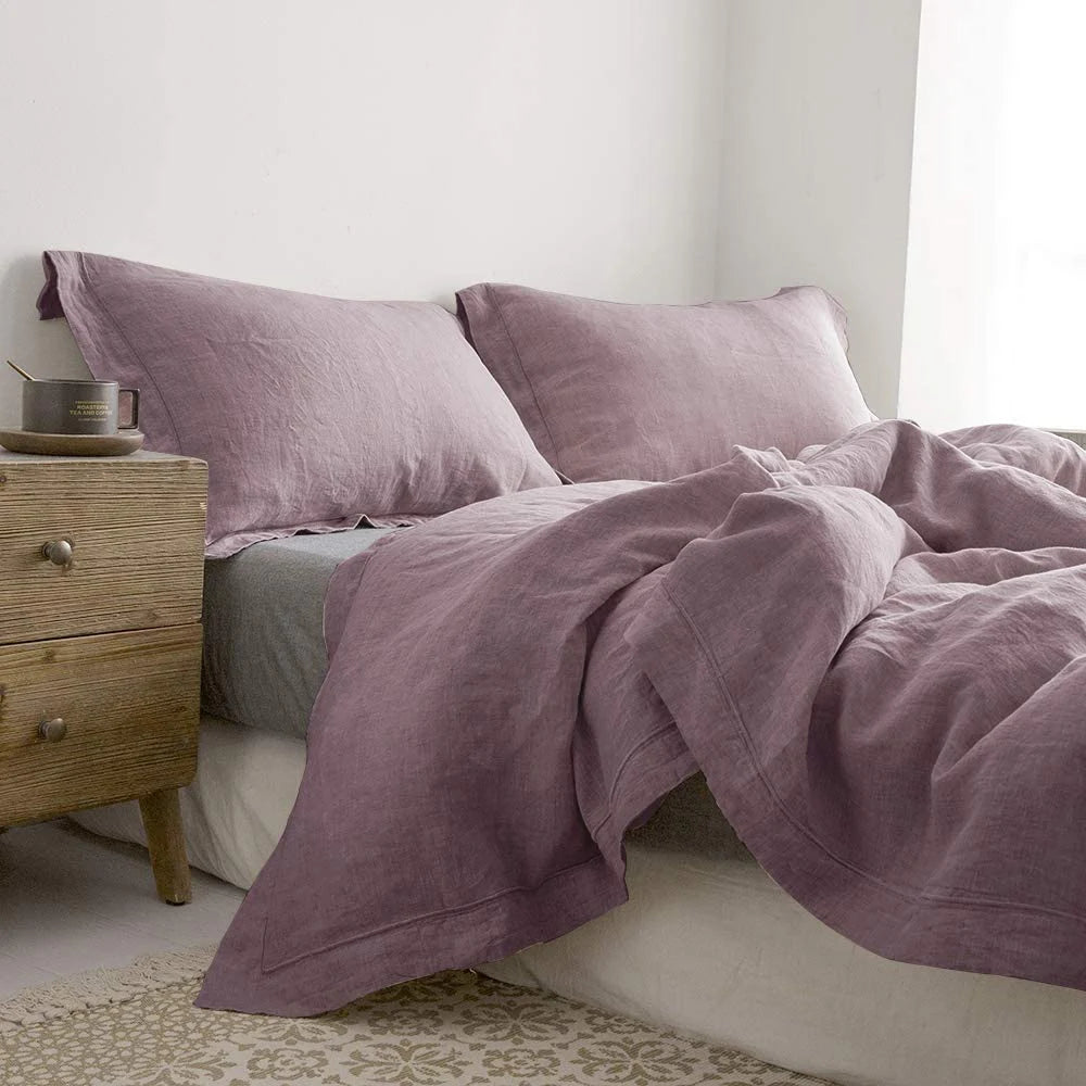 3 Pcs 100% Linen Bedding Set – Queen & King Size Duvet Cover