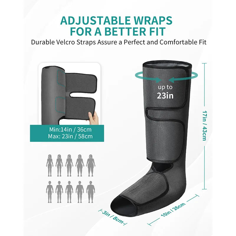 Leg Massager for Blood Circulation, Relaxation & Lymphatic Drainage