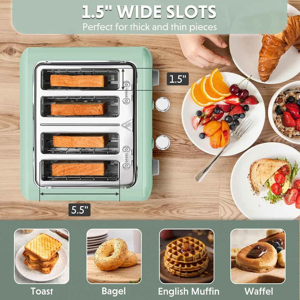 Retro 4-Slice Toaster – Stylish Design