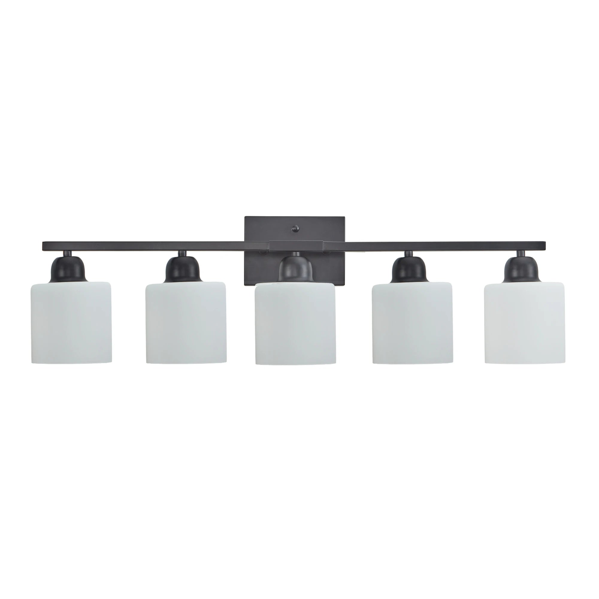 Milk Glass Bathroom Vanity Light Over Mirror, Matte Finish with Frosted Glass