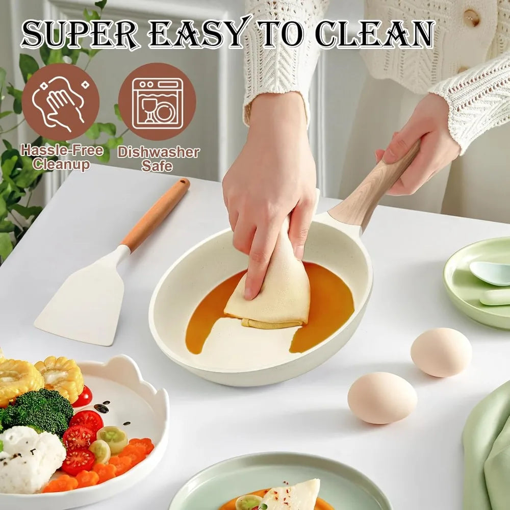 14-Piece Nonstick Granite Induction Cookware Set with Frying Pans