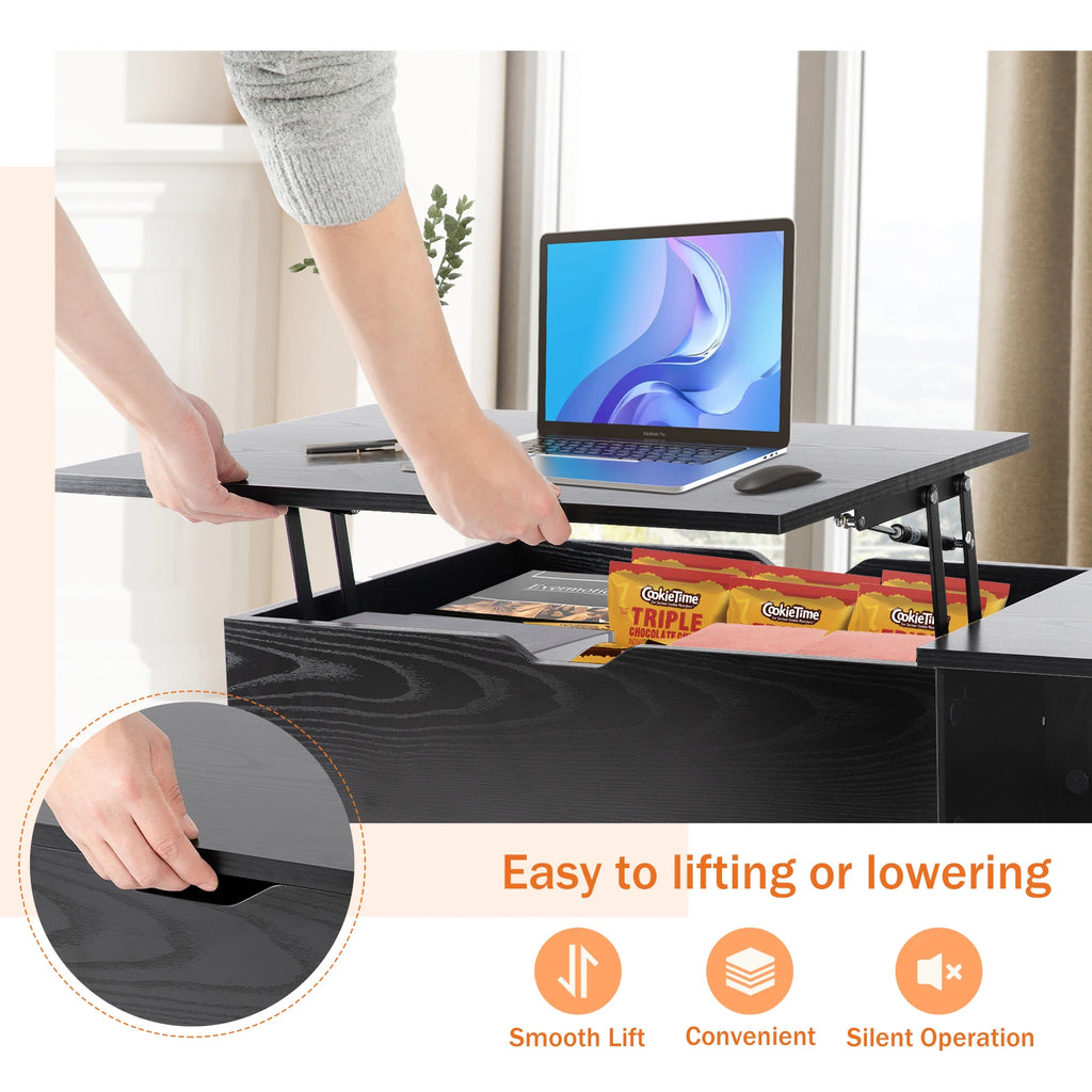 Lift-Top Coffee Table with Adjustable Storage