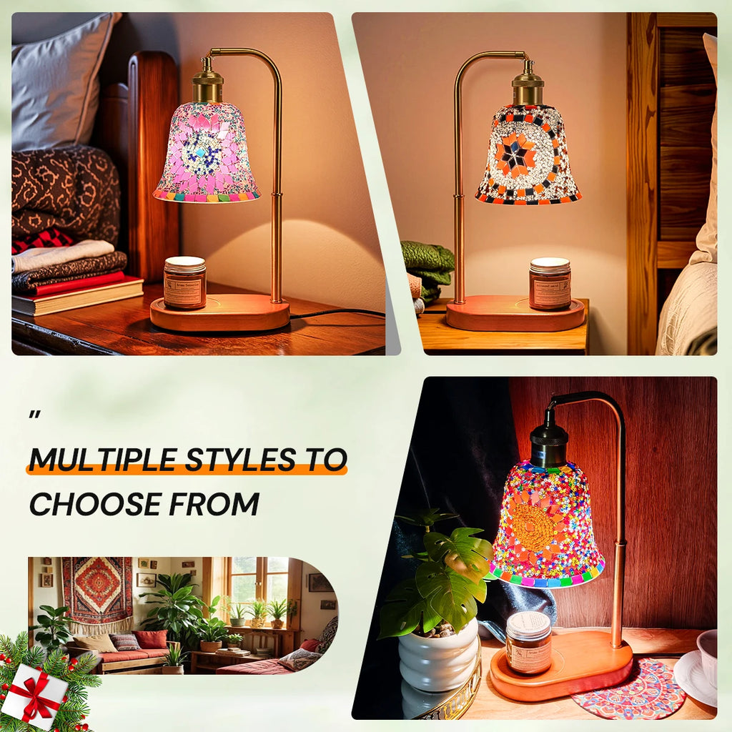 Bohemian Style Hand-Colored Glass Bedside Lamp – 3 Colors