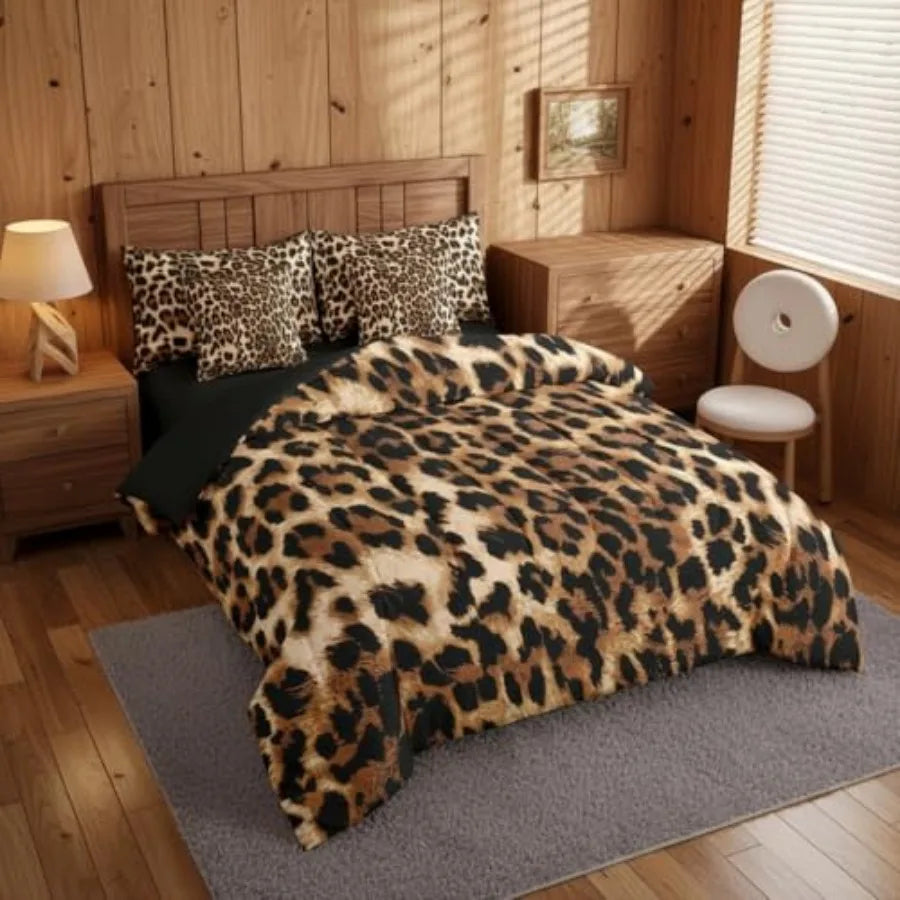 7-Piece Leopard Comforter Set