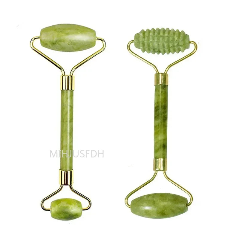 Natural Jade Roller Massager & Gua Sha Set