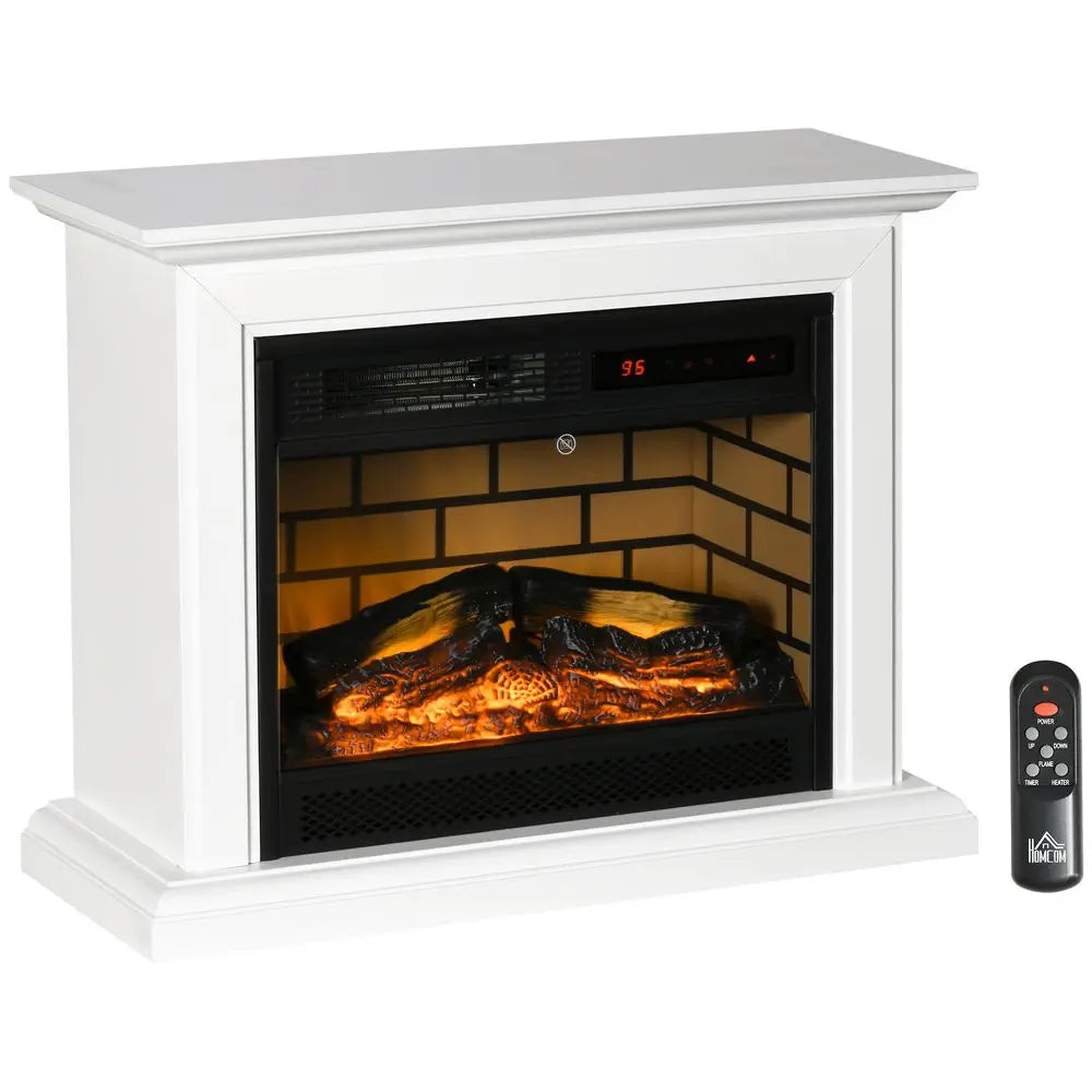 Electric Freestanding Fireplace Heater with Mantel, Dimmable Flame, Remote Control