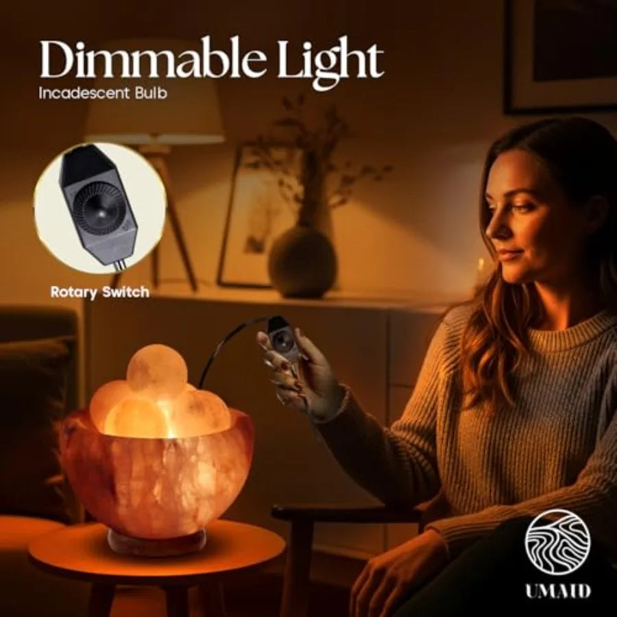 Himalayan Salt Lamp with 6 Himalayan Salt Balls