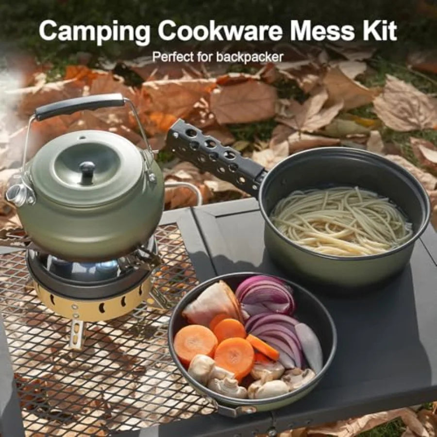 5PCS Non-Stick Camping Pot and Pan Set