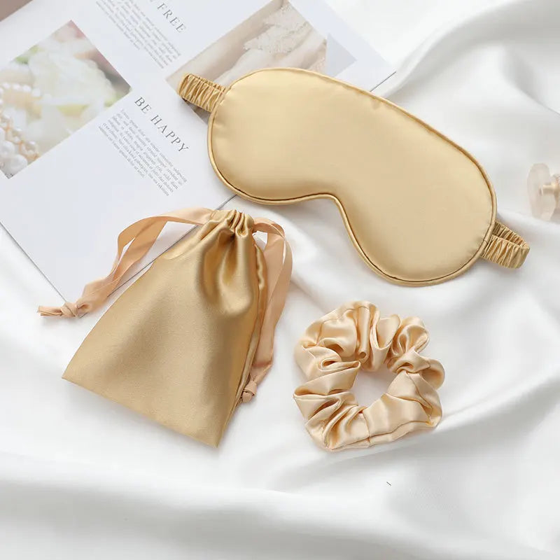 3-Piece Women’s Imitated Silk Sleep Eye Mask Set