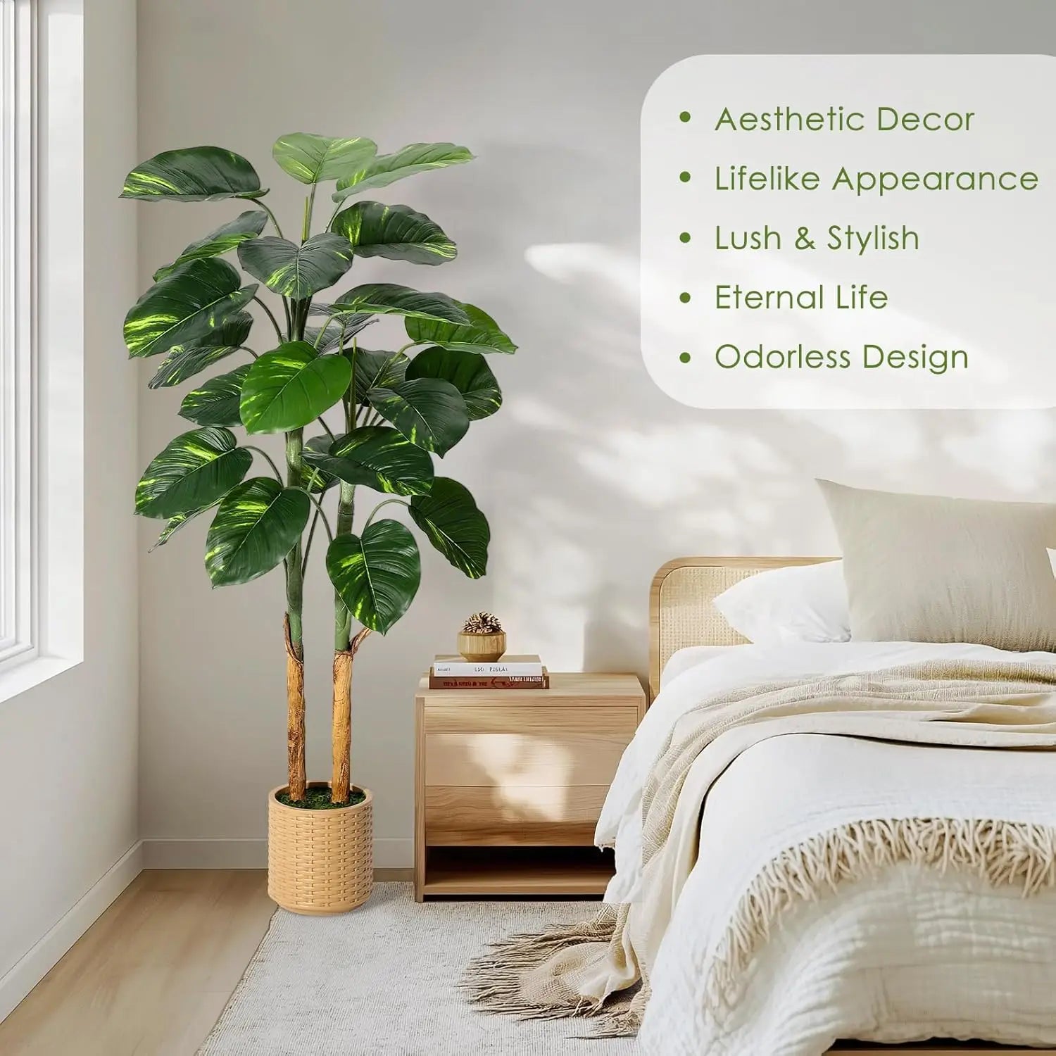 Artificial Lifelike Dieffenbachia Tree with Decorative Planter