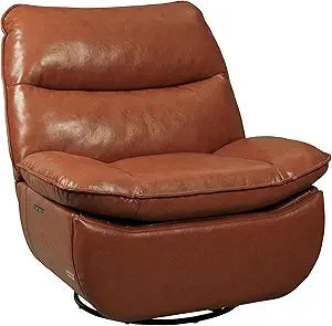 Lotus Oversized 360° Swivel Rocker Recliner, Fabric Glider with Side Pocket