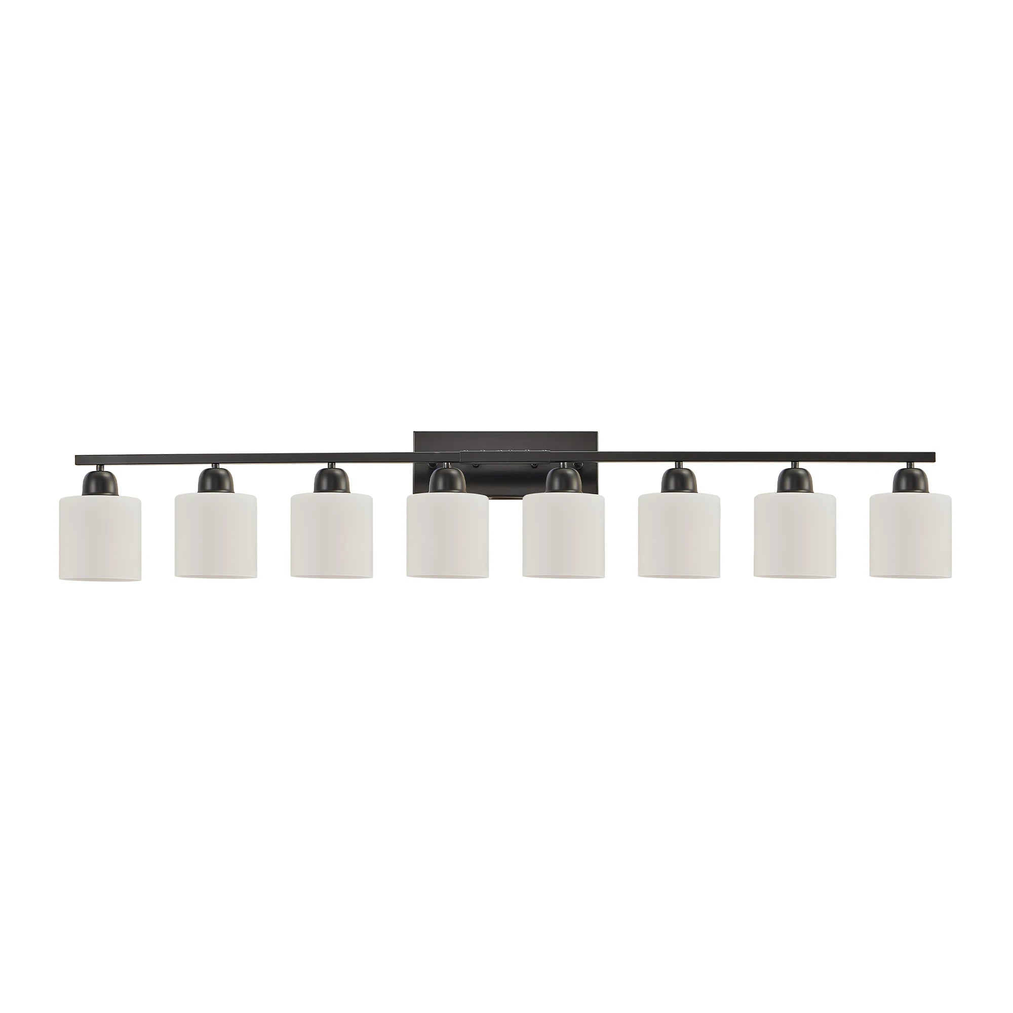 Milk Glass Bathroom Vanity Light Over Mirror, Matte Finish with Frosted Glass