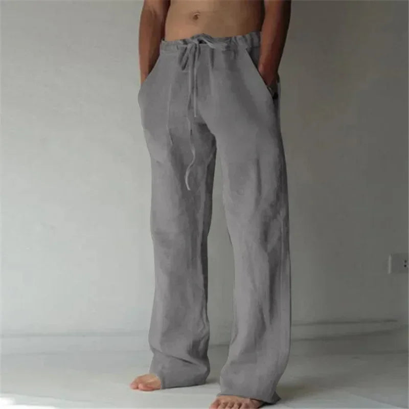 Men's Cotton Linen Baggy Casual Pants – Breathable Everyday Comfort
