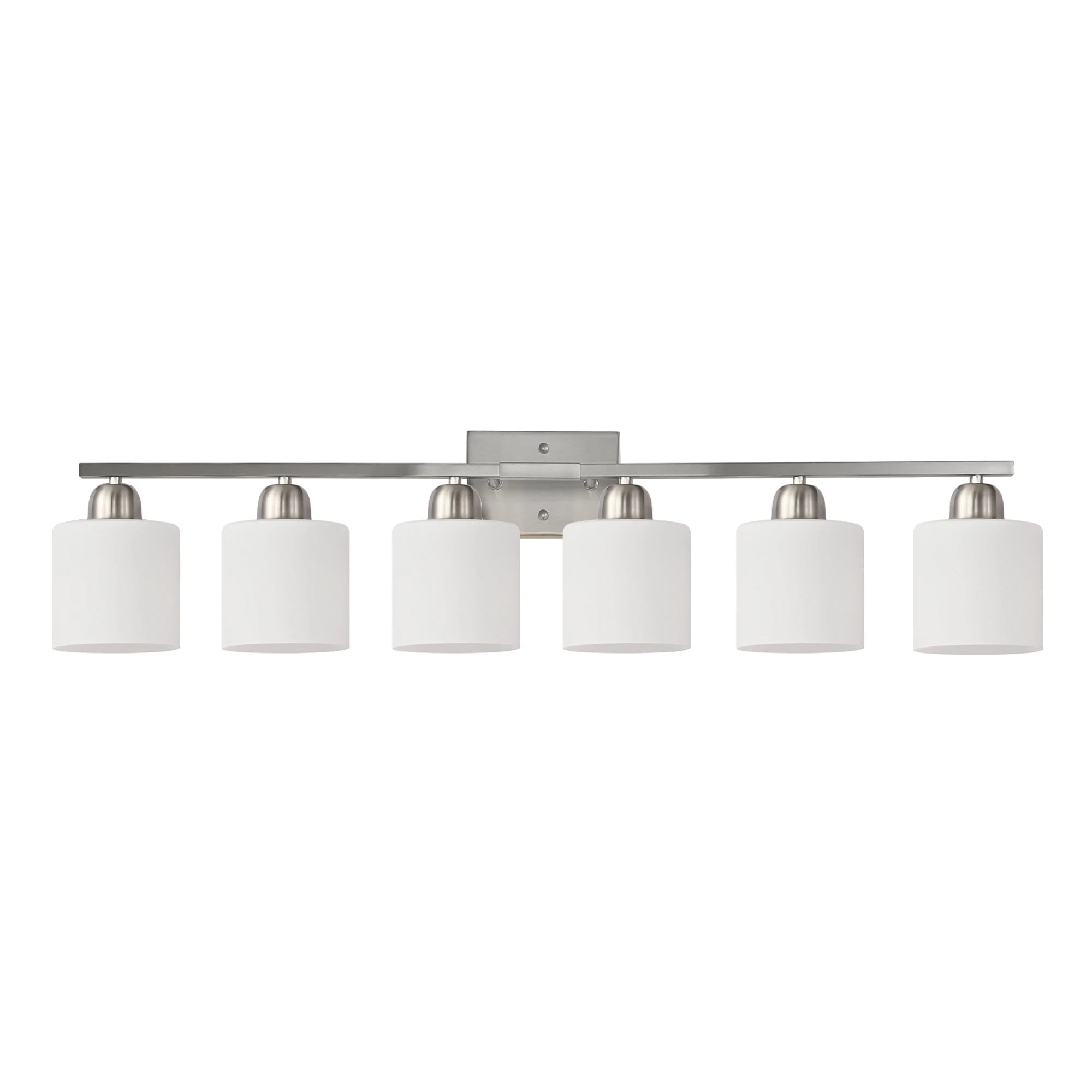 Milk Glass Bathroom Vanity Light Over Mirror, Matte Finish with Frosted Glass