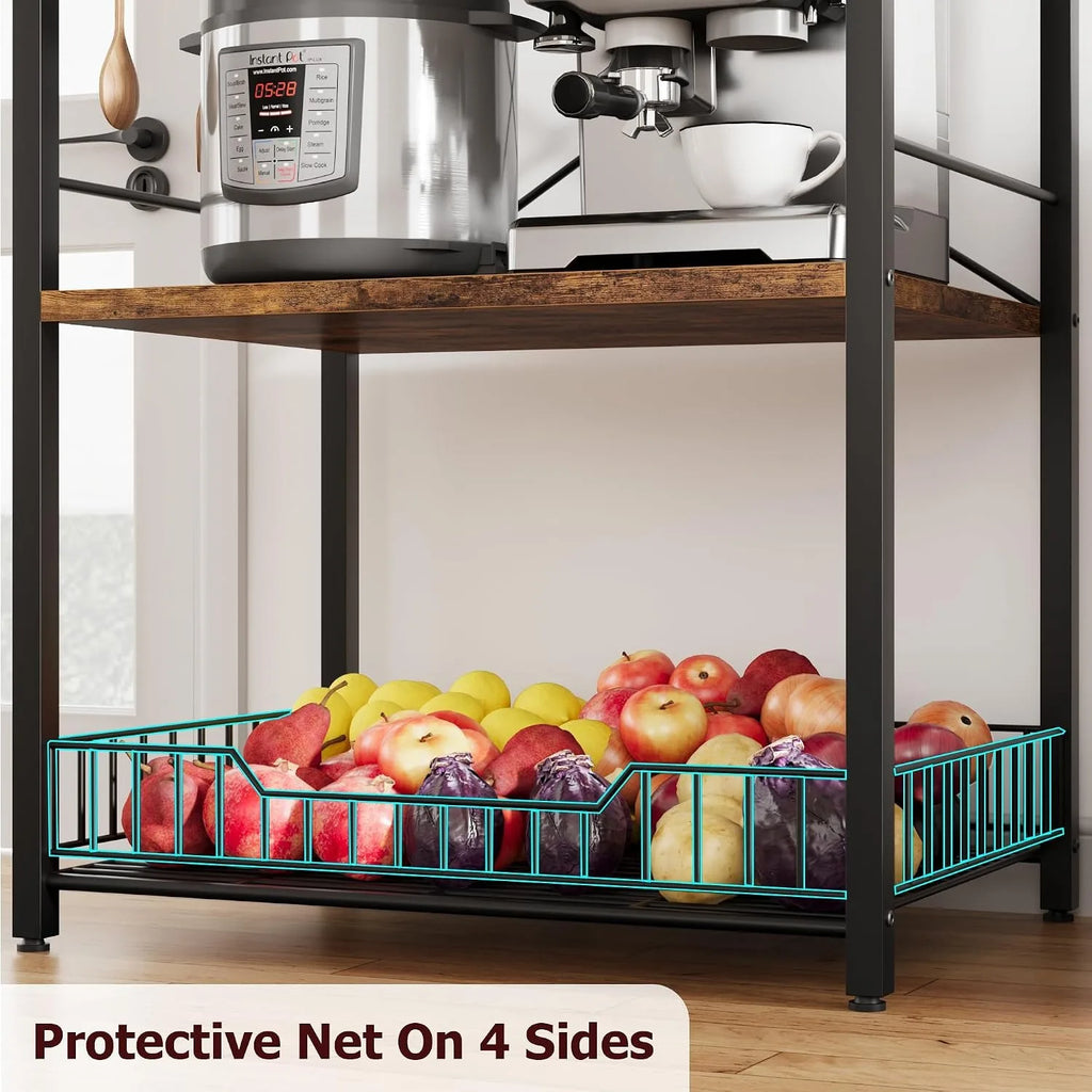4-Tier Kitchen Bakers Rack & Coffee Bar Station