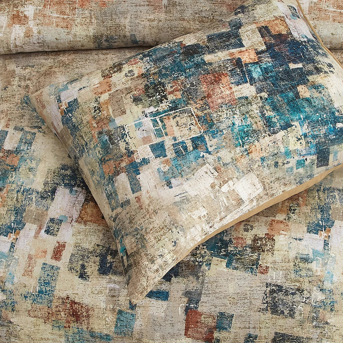 Blue Bohemian Country Floral Patchwork Quilt Bedding Set