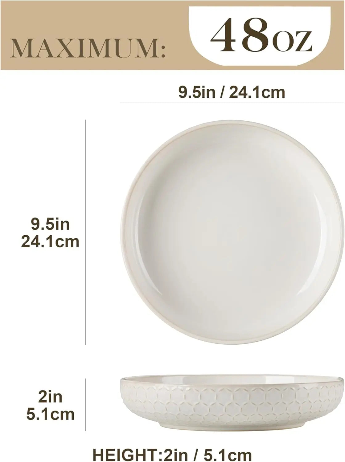Pasta Bowls 48 Oz – Modern Ceramic Serving Bowls