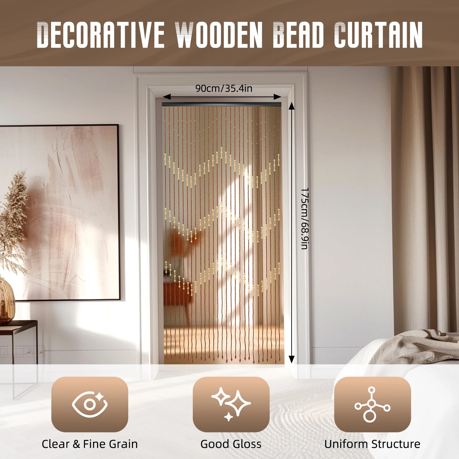 Bamboo Bead Curtain for Doorways