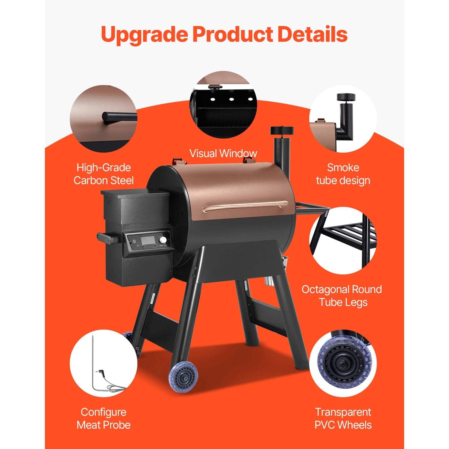 Wood Pellet Smoker BBQ Grill