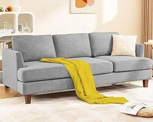 89" 3-Seated Comfy Couch with Deep Seats, Mid-Century Modern Upholstered