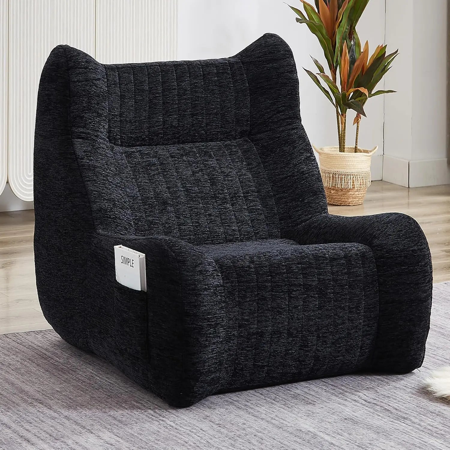 Pumpkin-Shaped Oversized Comfy Lounge Chair - Upholstered