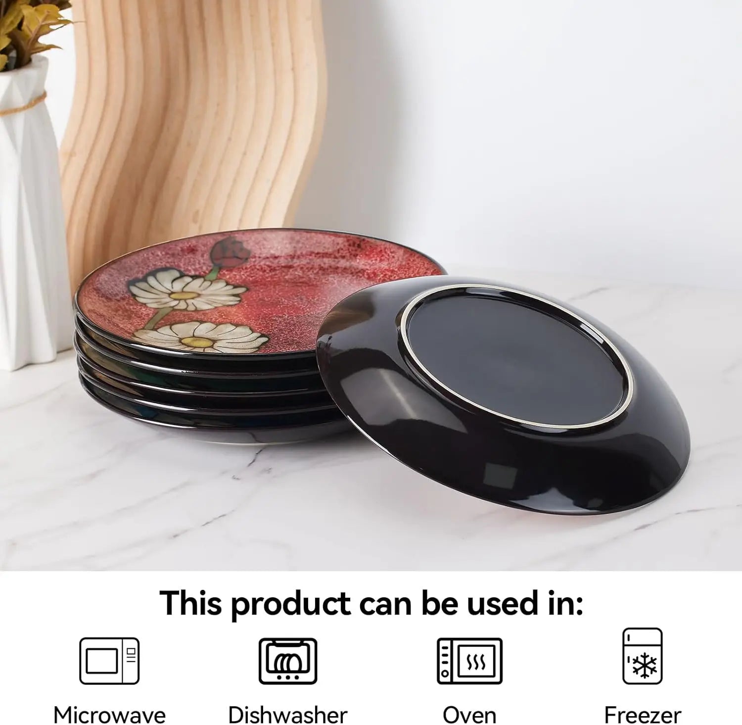 Ceramic Salad Plates Set – 8.5" (Set of 6)
