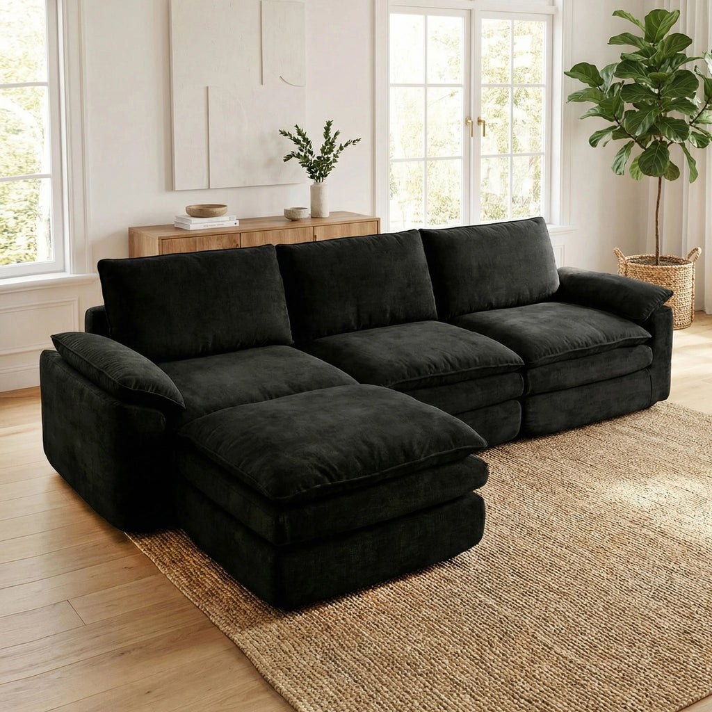 L-Shaped Chenille Cloud Lazy Sofa