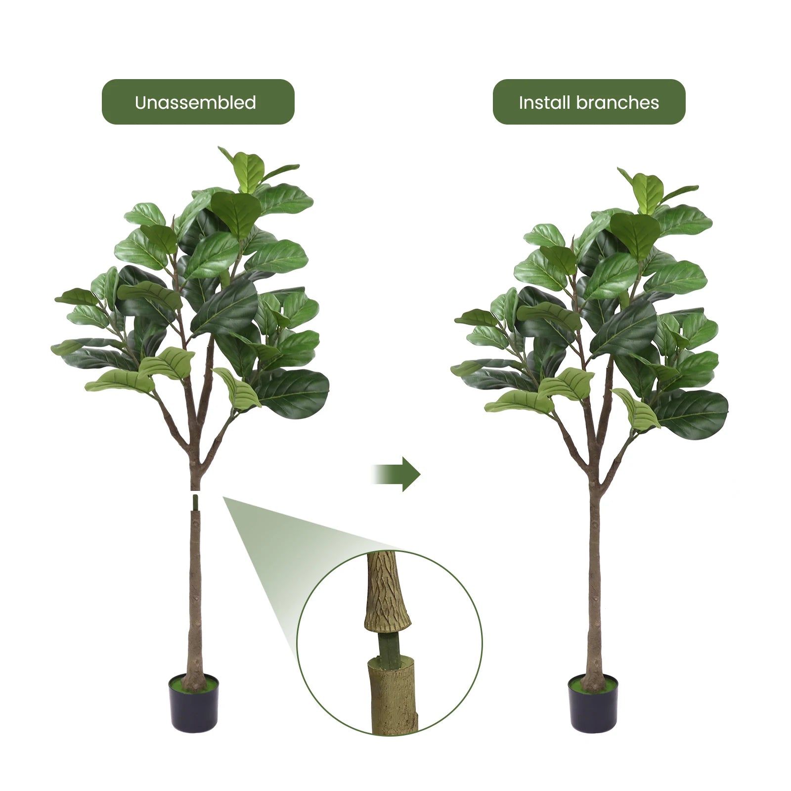 Artificial Fiddle Leaf Fig Tree – Realistic Decorative Plant
