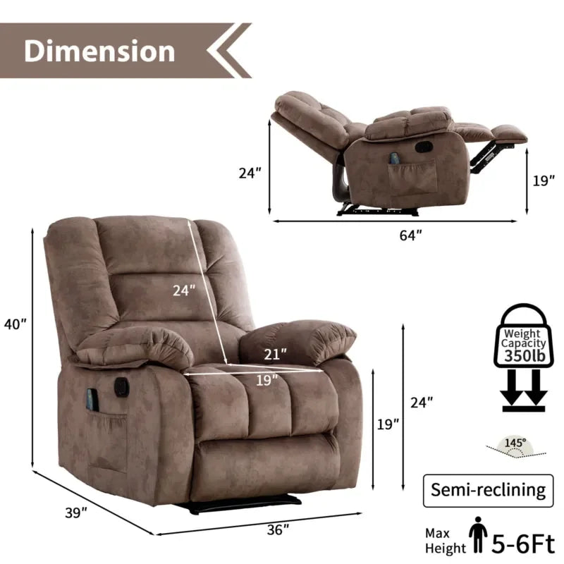 Massage Recliner Chair with Heat & Massage Function