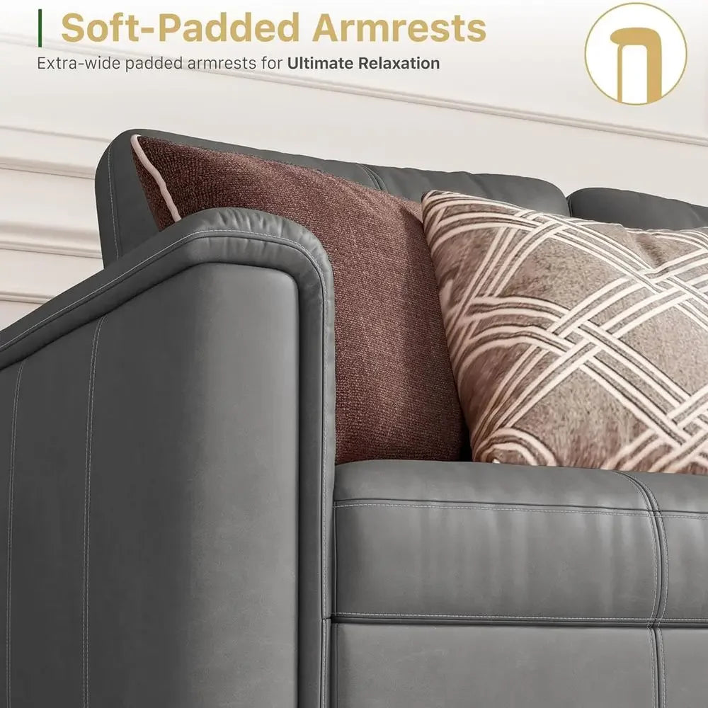 Faux Leather Modular Sectional Sofa with Storage