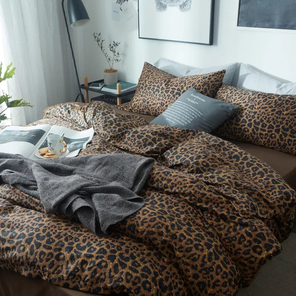 King Leopard Print Comforter Set