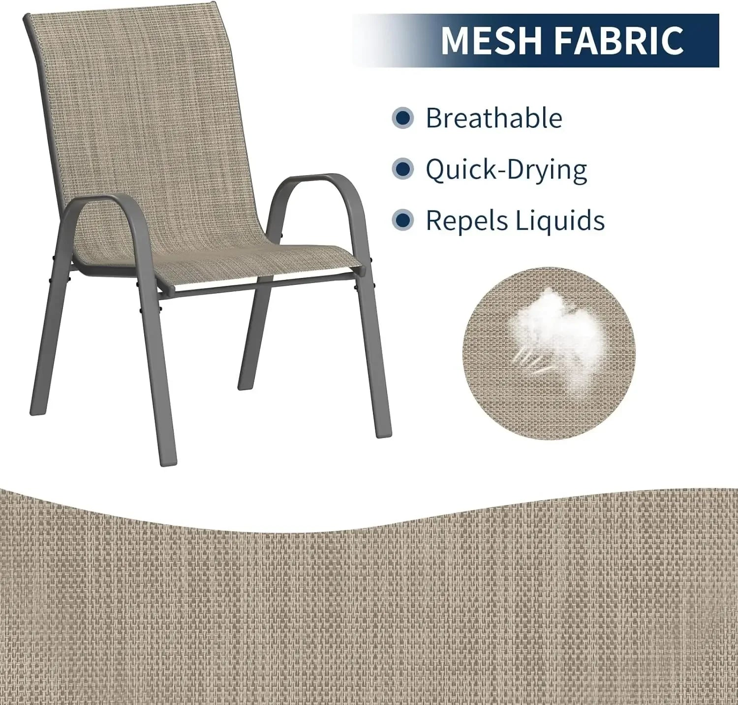 Patio Chairs Set of 4 – Outdoor Stackable Dining Chairs for All-Weather Use
