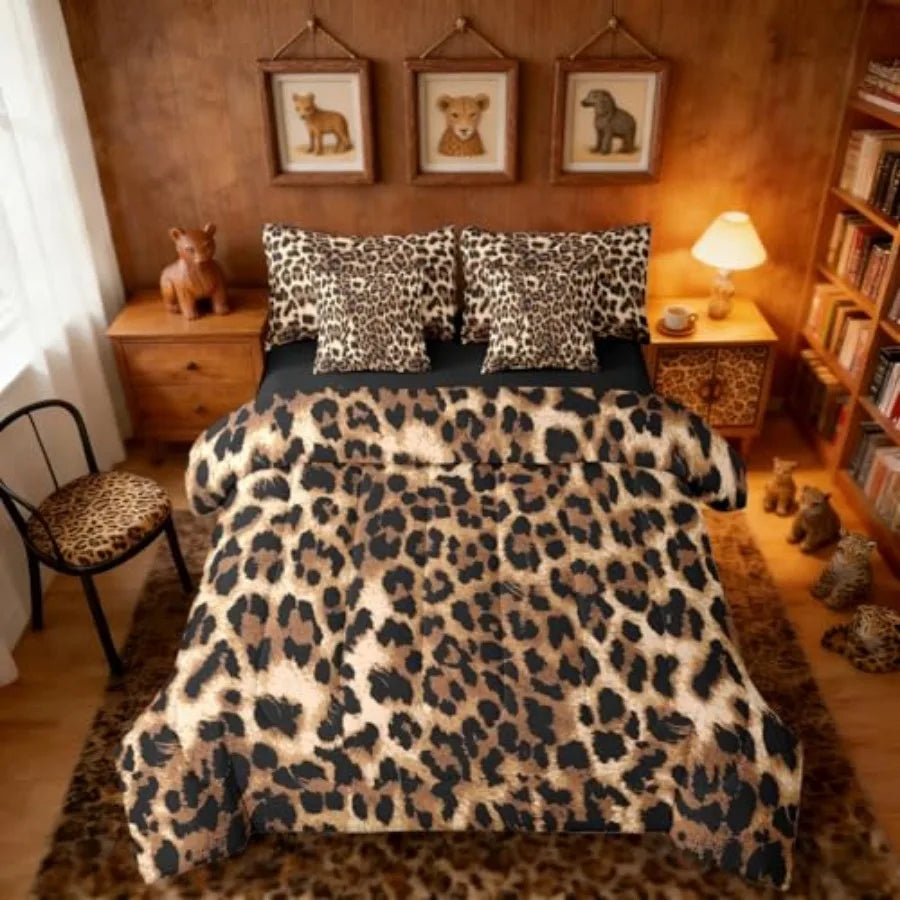 7-Piece Leopard Comforter Set