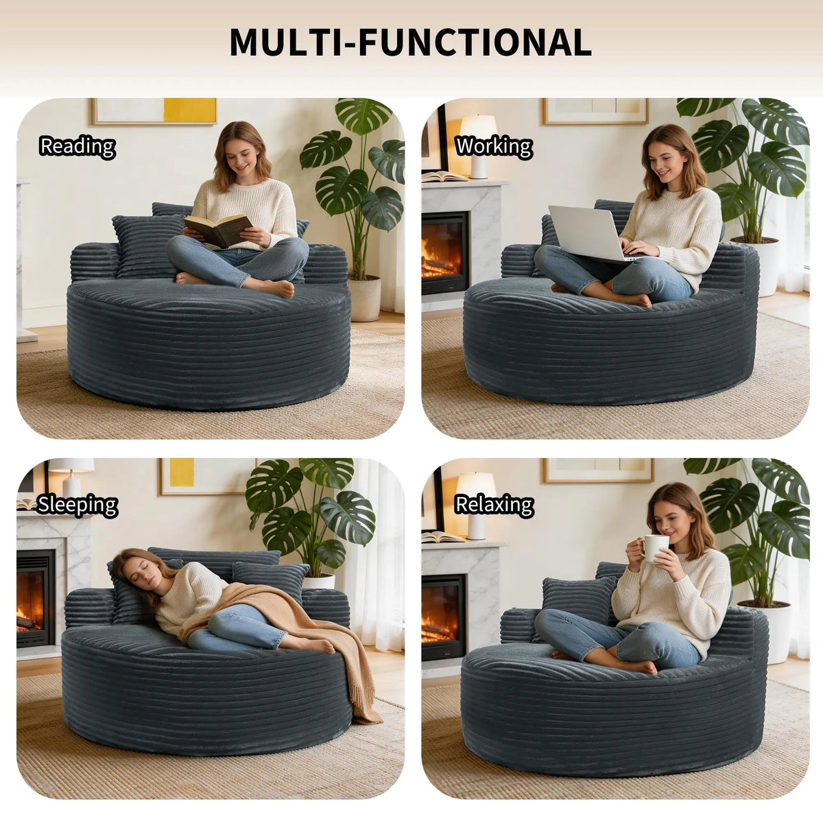 Oversized Round Upholstered Chair