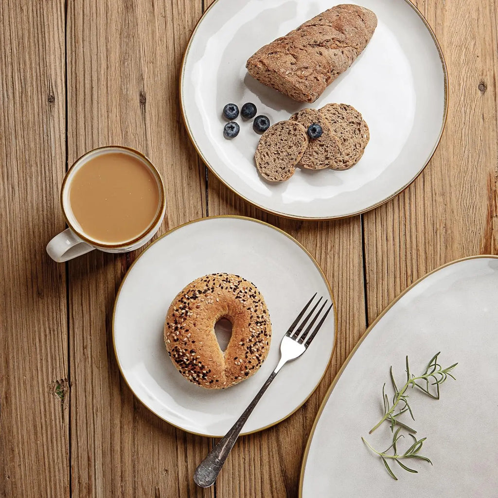 Ocean Round Plates and Bowls 15-Piece Dinnerware Set – Cappuccino White