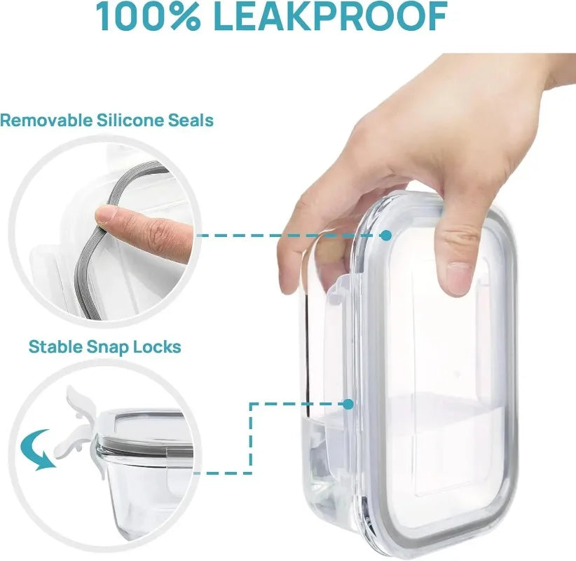 18-Pack Glass Airtight & Leakproof Food Storage Containers