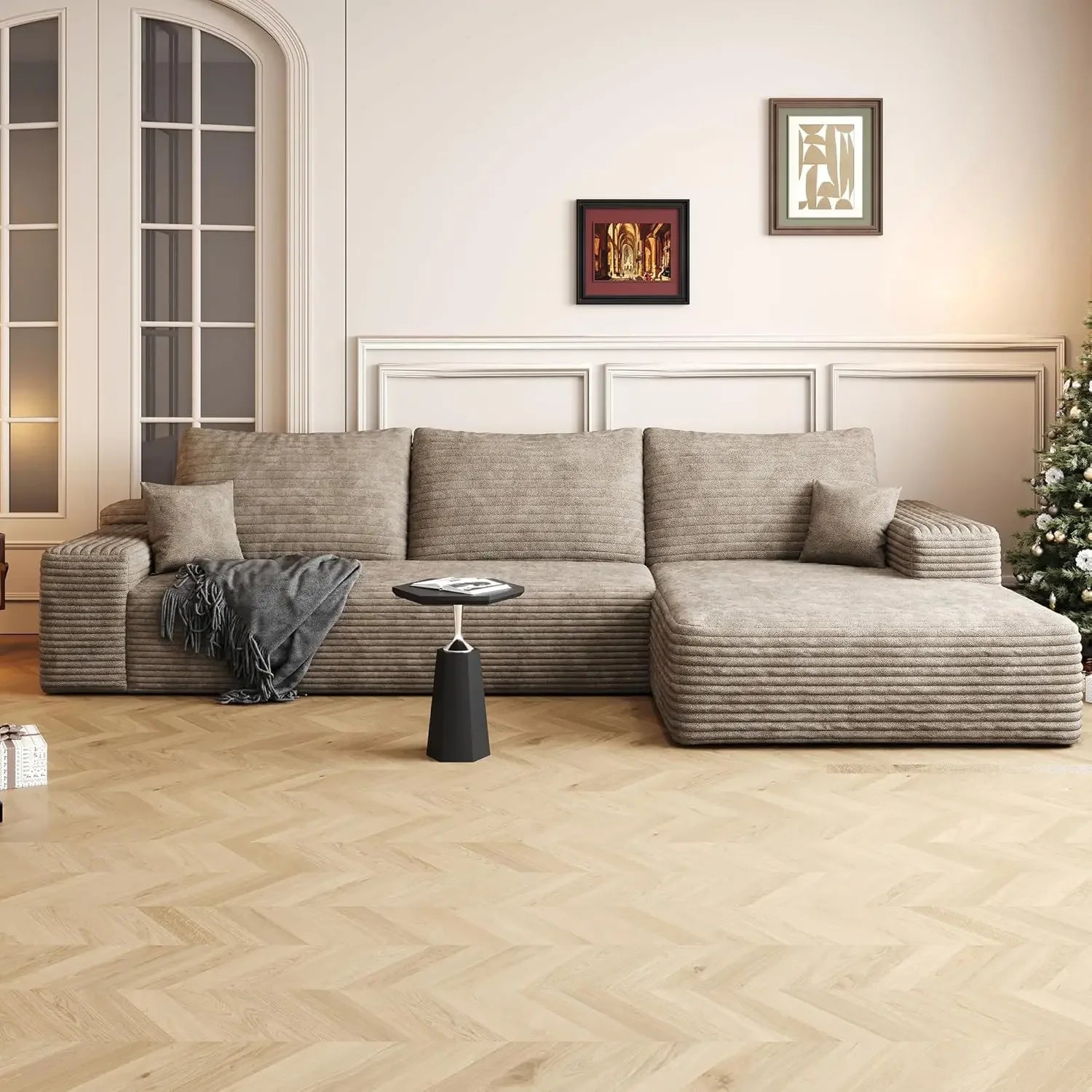 108" Modern Modular Sectional Sofa – L-Shape Upholstered Couch