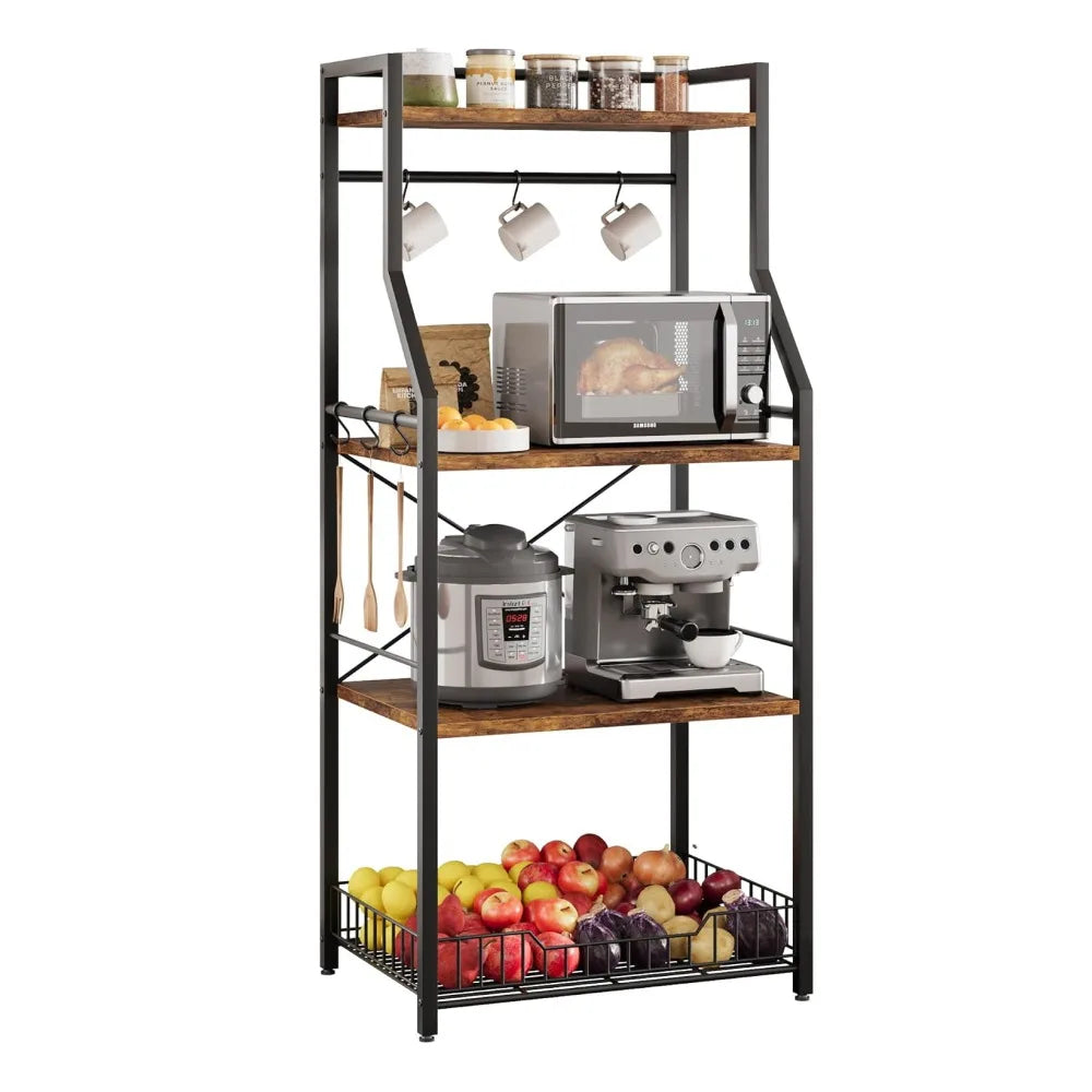 4-Tier Kitchen Bakers Rack & Coffee Bar Station