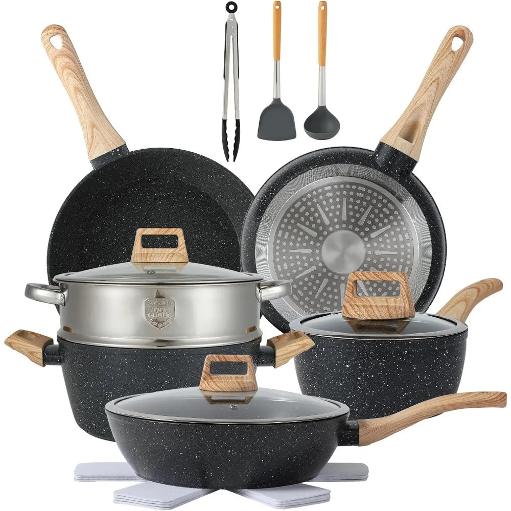 16-Piece Nonstick Pots and Pans Cookware Set