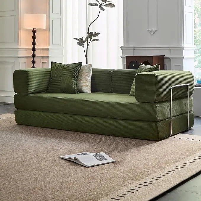 78.8” Compression Sofa - Convertible Sleeper Sofa Bed with Pillow Back Support