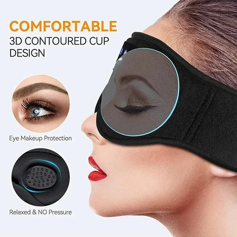 3D Eye Mask Sleeping Headphones with Built-in HD Speaker | Bluetooth