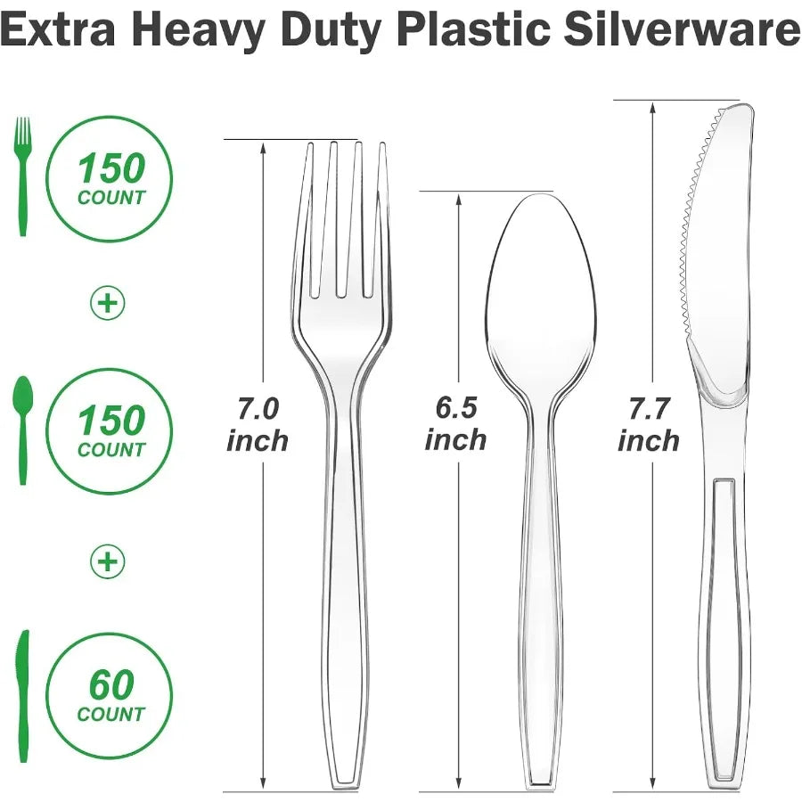 Extra Heavy Duty Clear Plastic Silverware