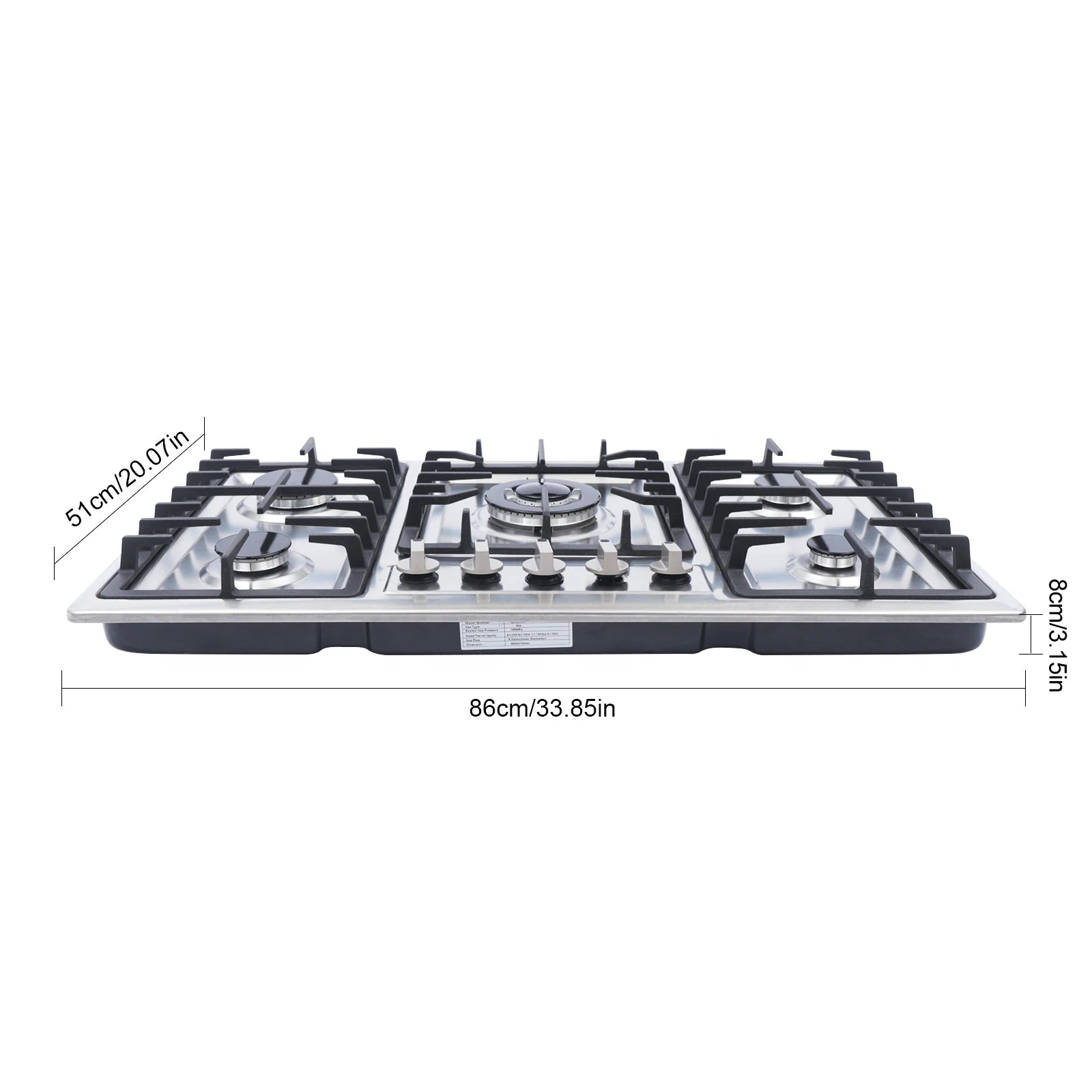 Dining Table with Built-In Gas Cooktop – 4/5 Burners