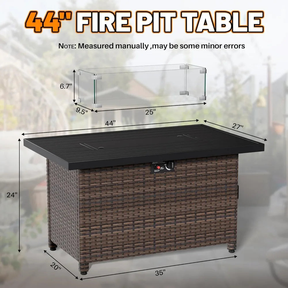 44-Inch Propane Fire Pit Table – 50,000 BTU Outdoor Heating Solution