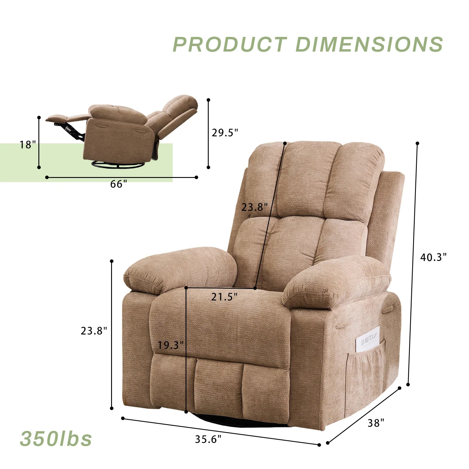 Modern Chenille Rocking Recliner Chair
