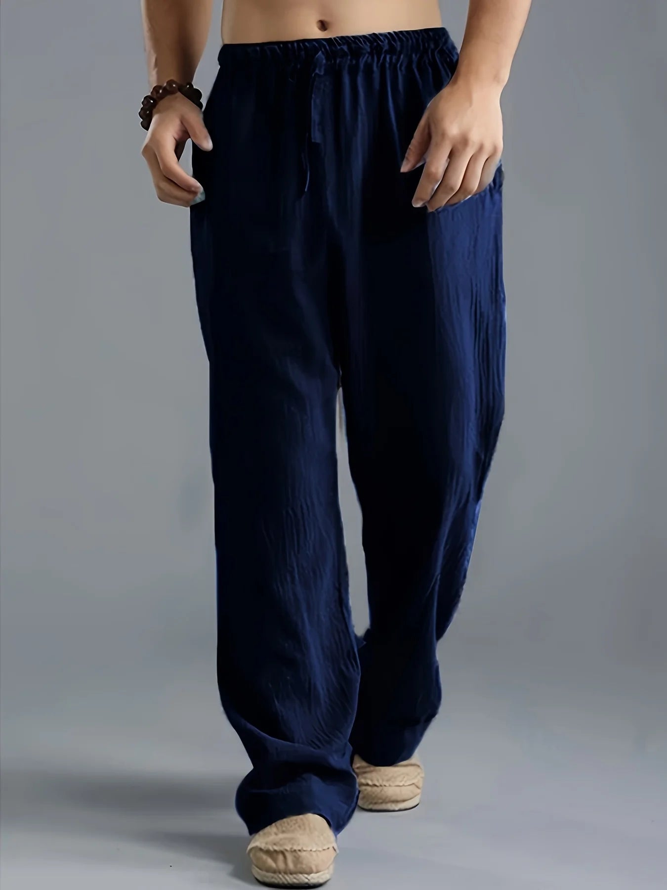 Men's Plus-Size Linen Breathable Sweatpants
