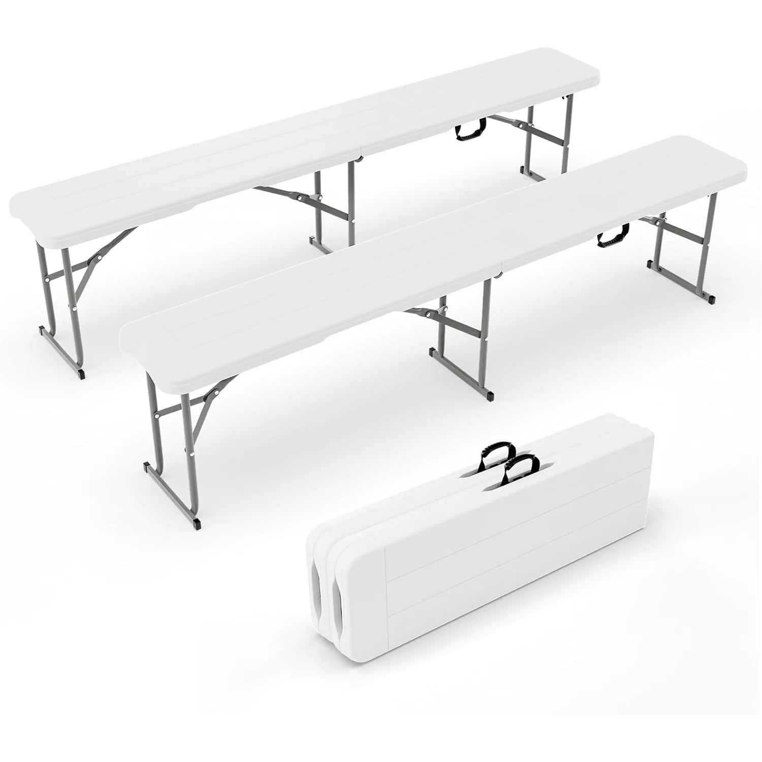6ft Plastic Folding Bench – Portable Indoor/Outdoor Multipurpose Seating