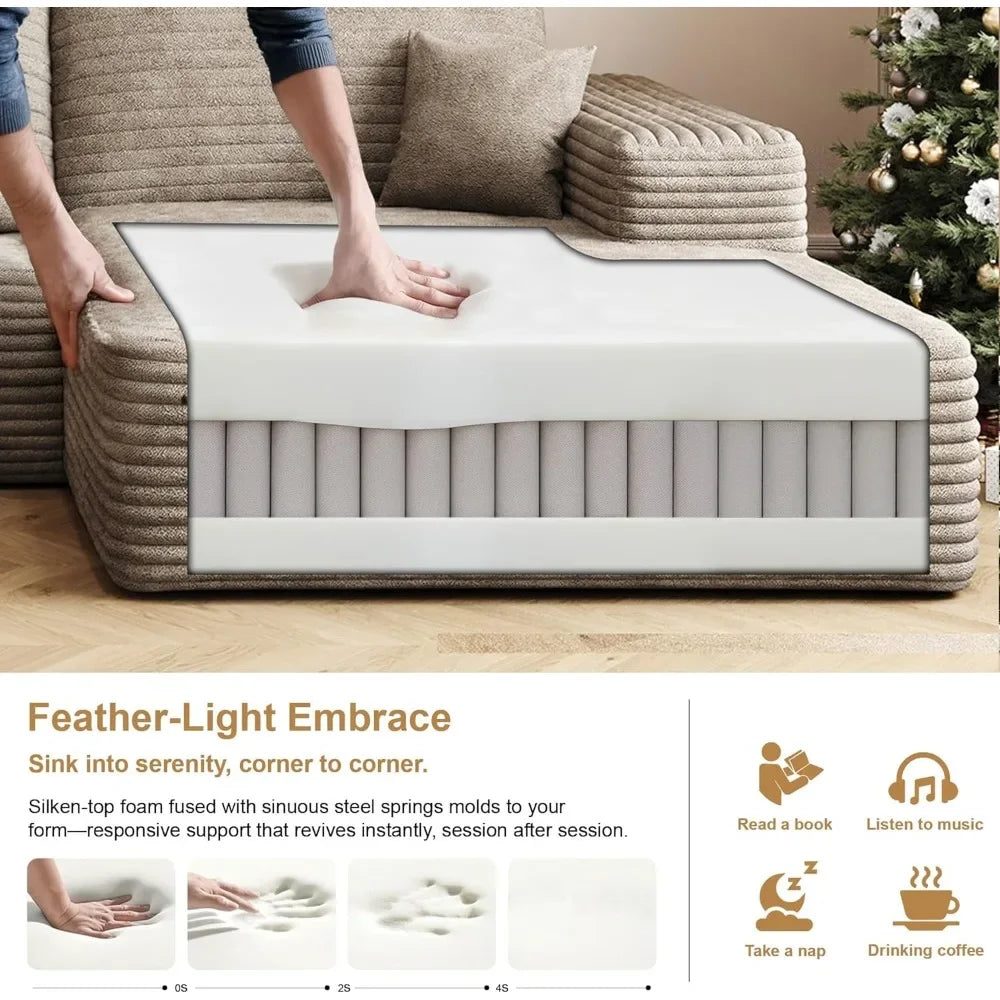 108" Modern Modular Sectional Sofa – L-Shape Upholstered Couch