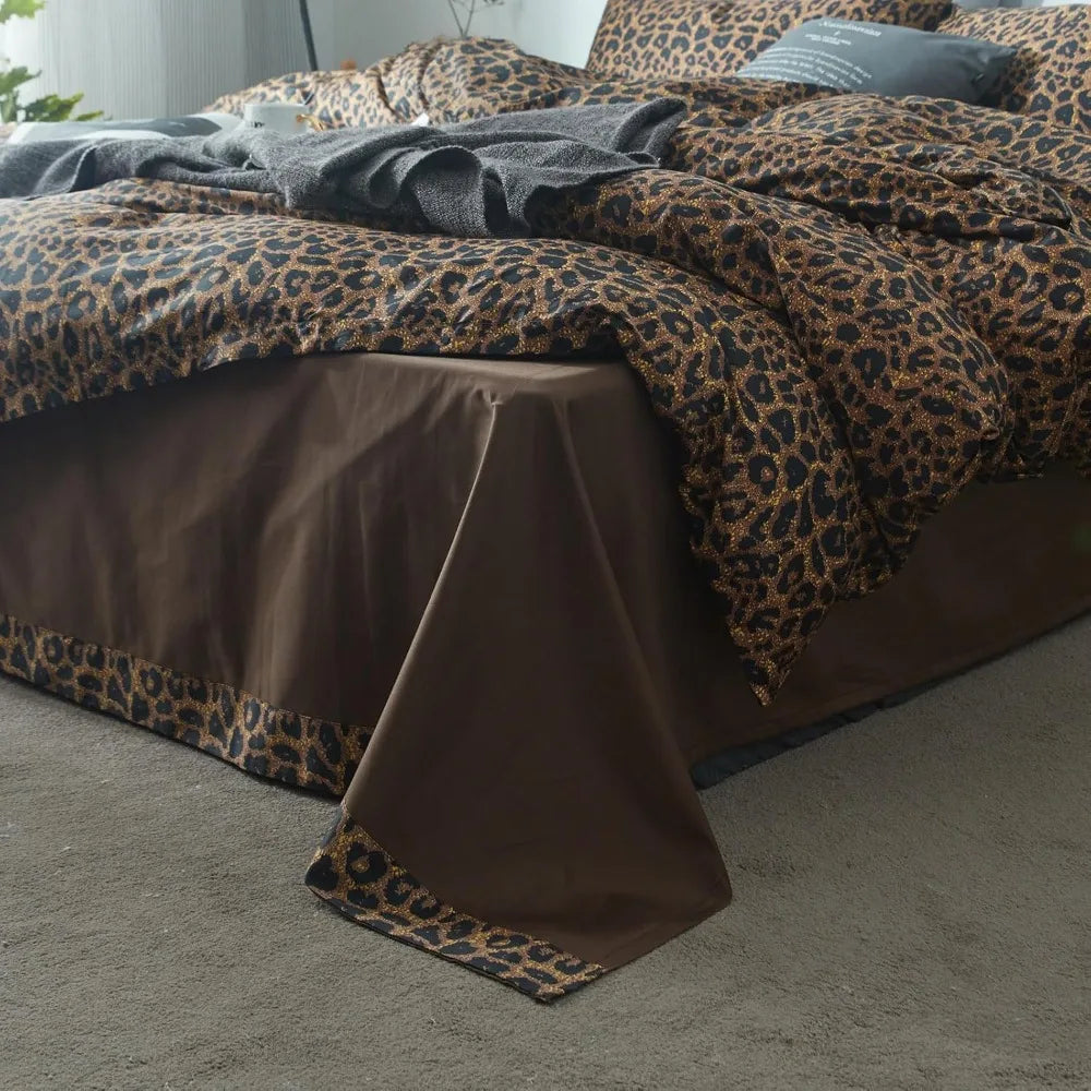 King Leopard Print Comforter Set