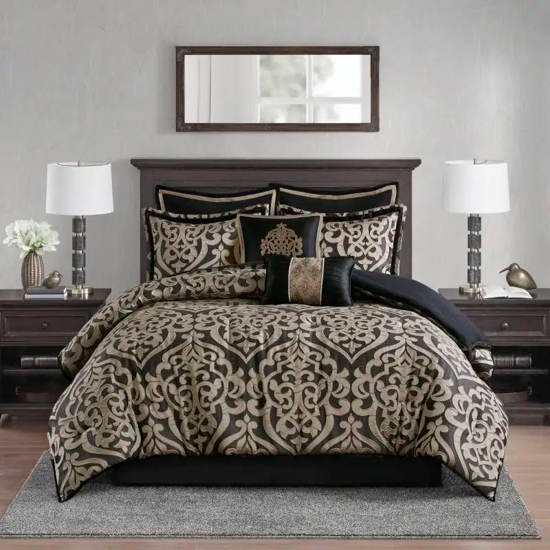 8 PCS California King Jacquard Comforter Set